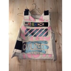 Civilized Bear Mens Reflective Strap Vest Blue Pink White Tactical Style OS